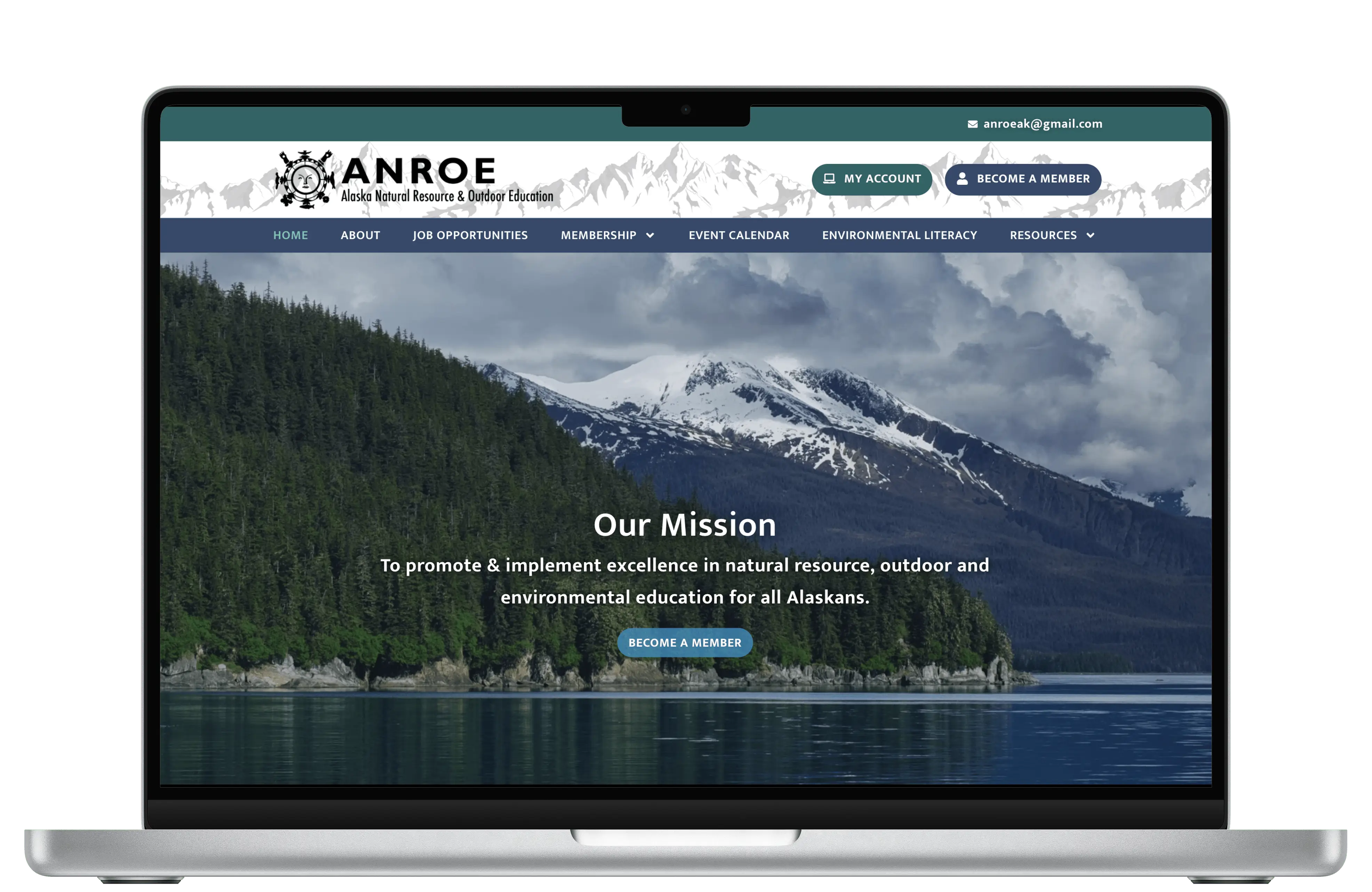 screenshot of Alaska Natural Resource & Outdoor Education website
