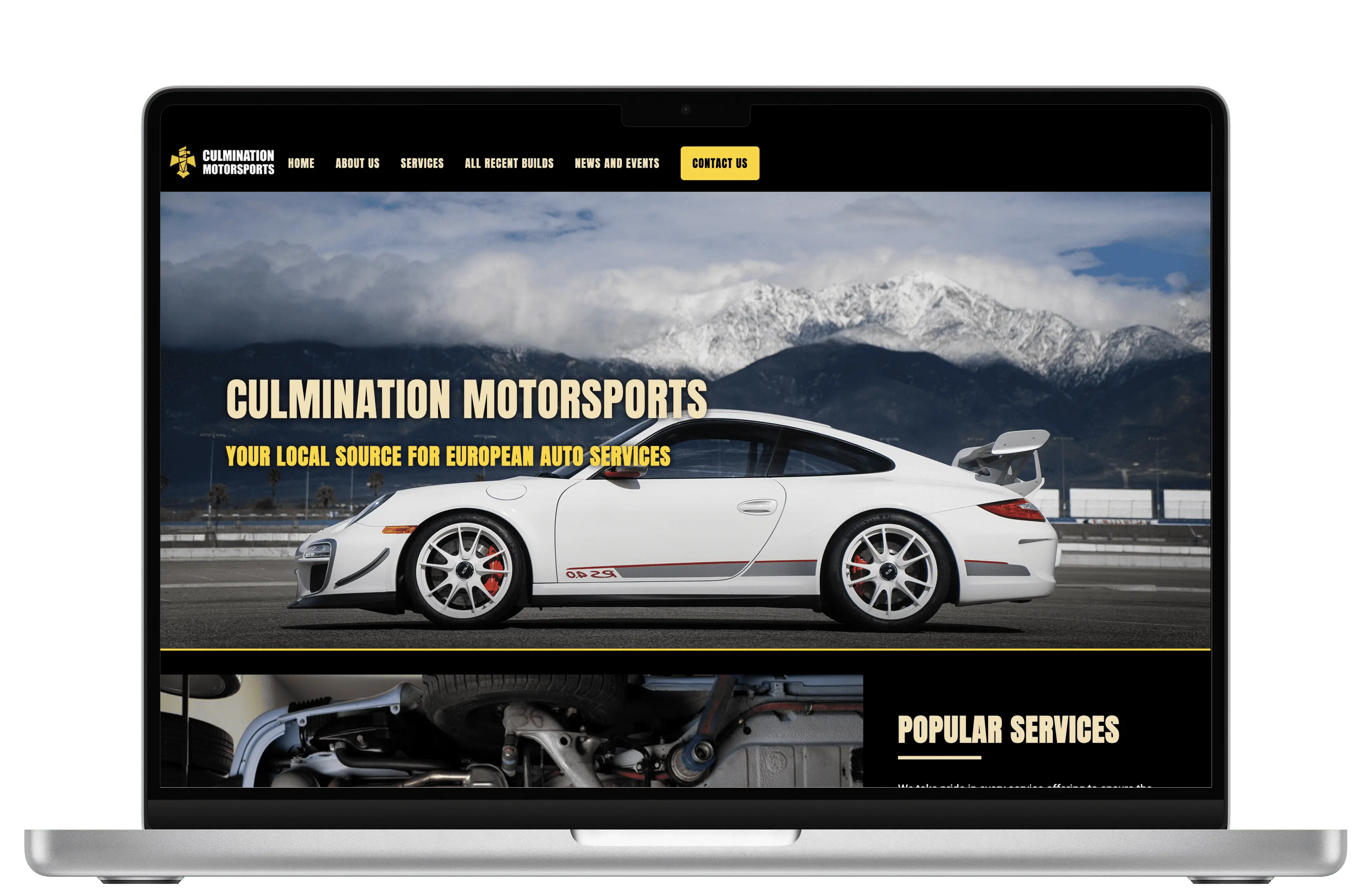 screenshot of Culmination Motorsports website